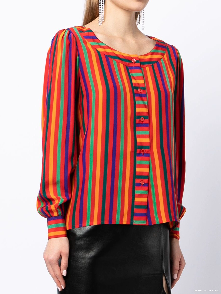Cheap Women striped silk blouse Versace 0722